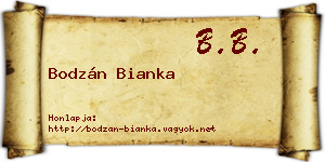 Bodzán Bianka névjegykártya