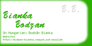 bianka bodzan business card